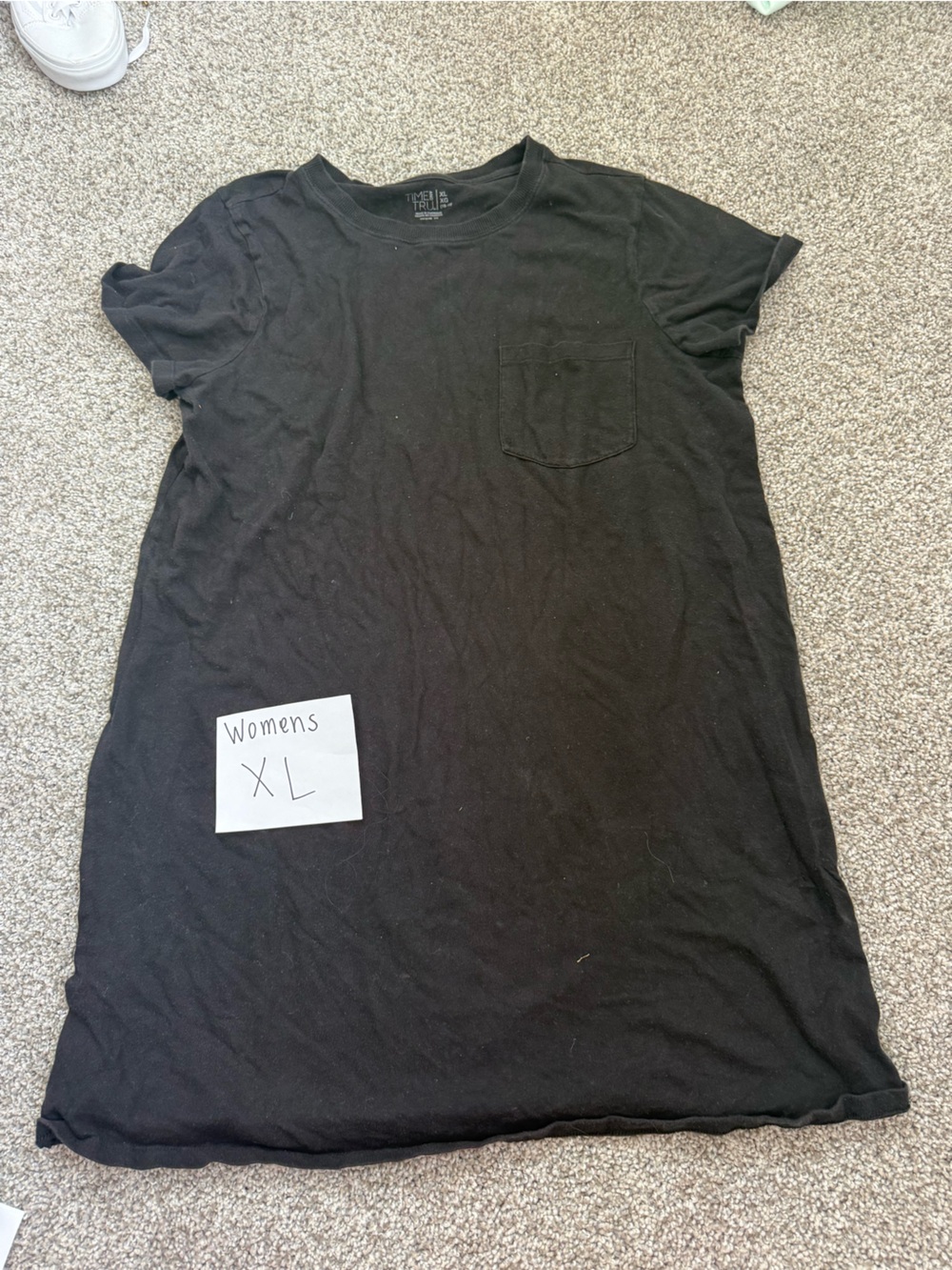 Time and Tru Black Short Sleeve Pocket Tee